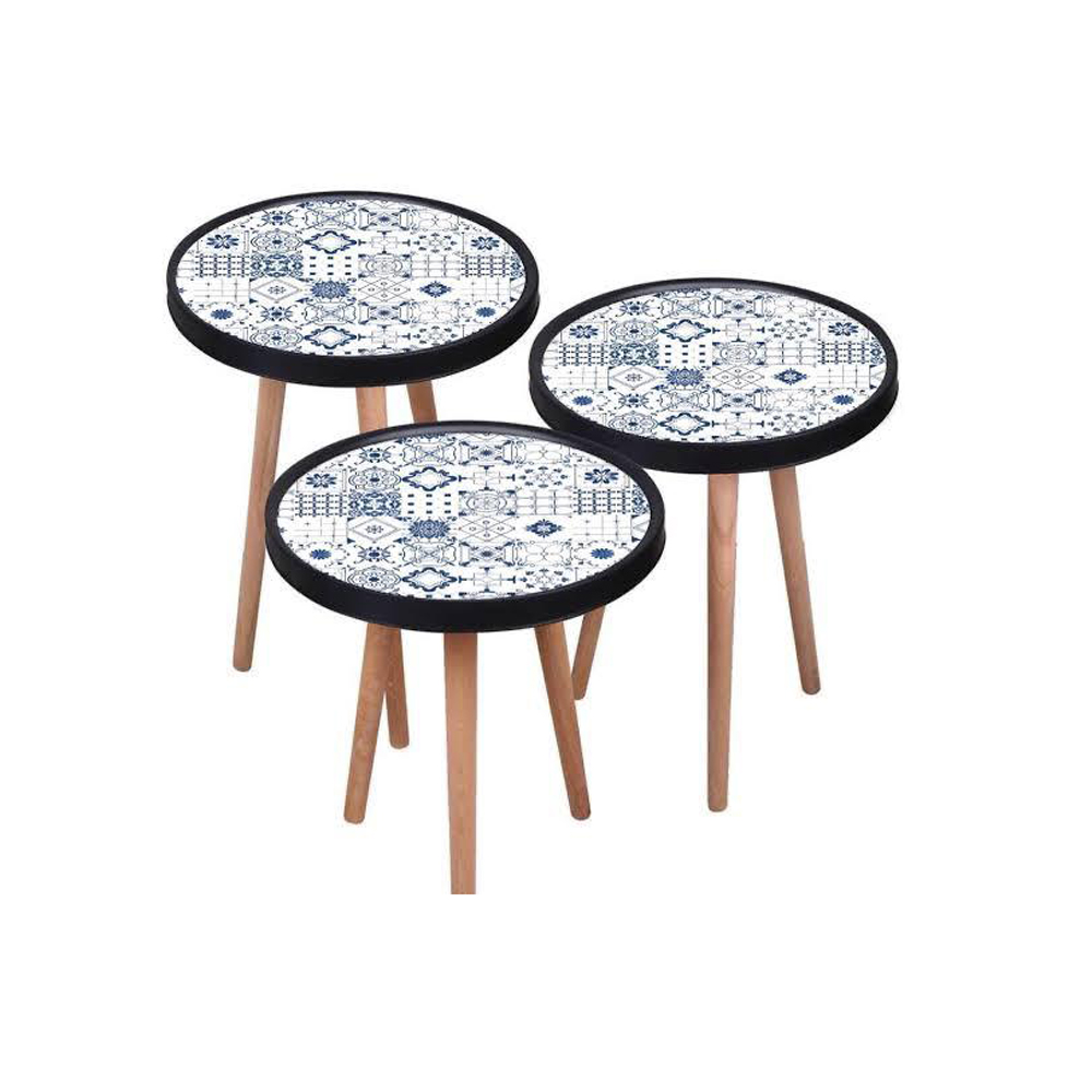 SET 3 TABLES DECO NOIR