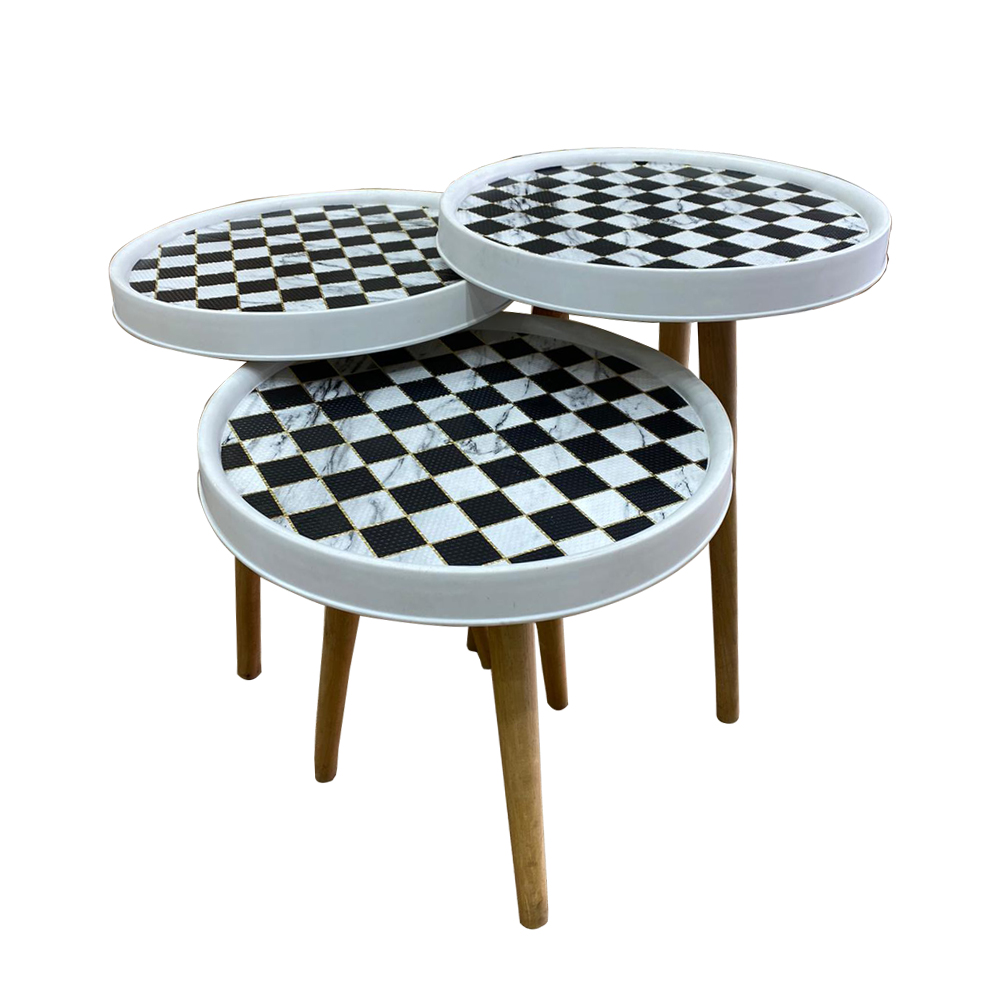 SET 3 TABLES DECO BLANC