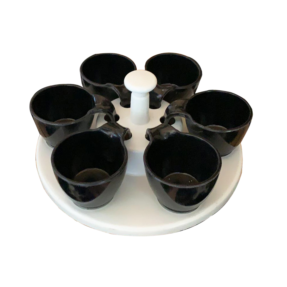 PLATEAU 6 PIECES PLASTIQUE NOIR