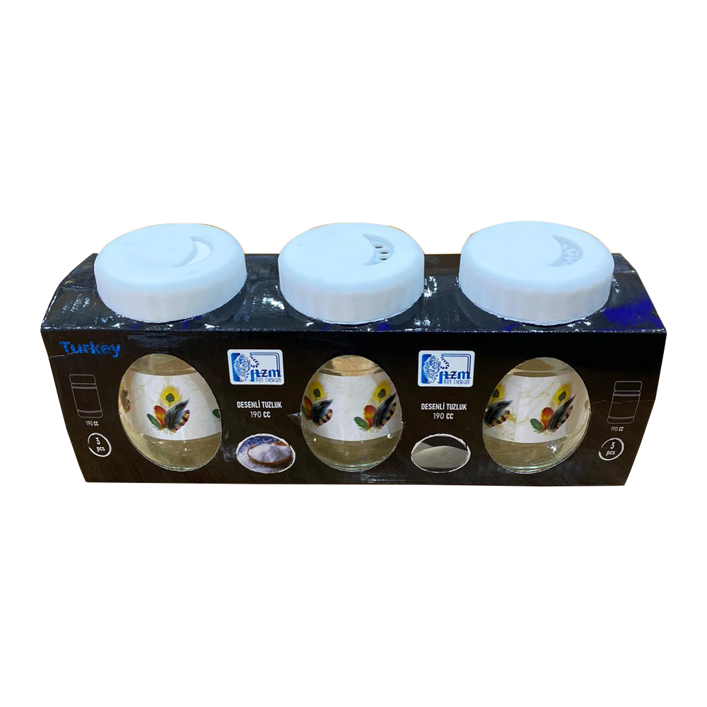 SET 3 POTS EPICES 190 CC COUVERCLE BLANC
