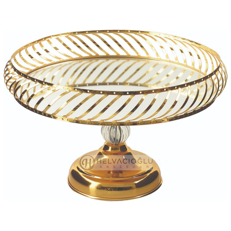 PLATEAU DE PRESENTATION AVEC PIED 30 CM OR