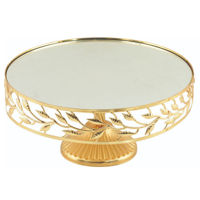 PLATEAU DE PRESENTATION AVEC PIED 30 CM OR