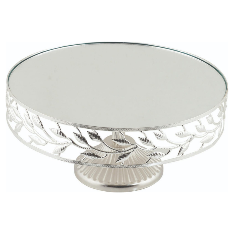 PLATEAU DE PRESENTATION AVEC PIED 30 CM ARGENT