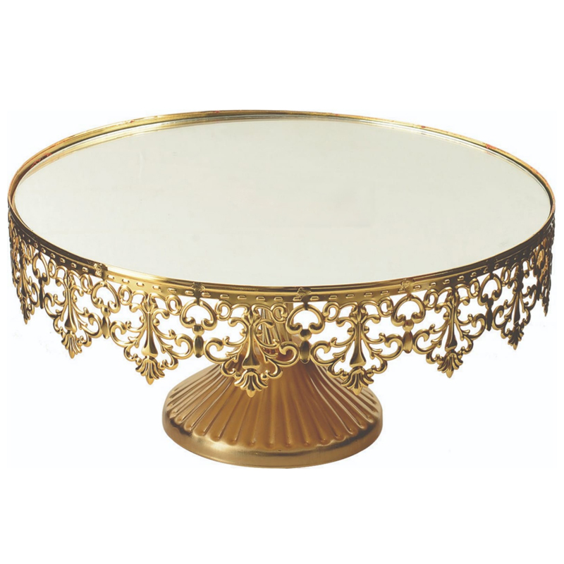 PLATEAU DE PRESENTATION AVEC PIED 30 CM OR