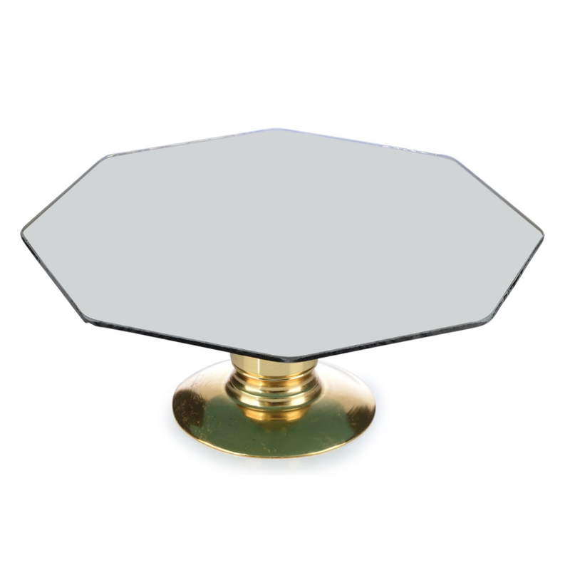 PLATEAU DE PRESENTATION AVEC PIED 30 CM MIX OR-ARGENT