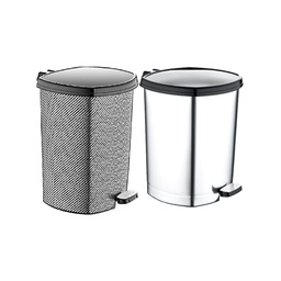 [D004-1] POUBELLE A PEDALE 6 LITRES DESIGN GRIS / METTALIC
