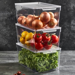 [BRNS.12566] RANGEMENT REFREGIRATEUR AVEC COUVERCLE 32,5X20X14 CM TRANSPARENT