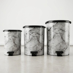 [MRD-151-002] SET 3 POUBELLES A PEDALE 8 L / 12  L / 22 L DESIGN TRIANGLE