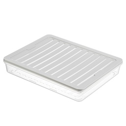 [O0983] BOITE ALIMENTAIRE SLIM 2400 ML MIX BEIGE / GRIS