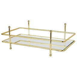 [153.ROTA.4076] PLATEAU DECO METAL RECTANGULAIRE 27X14 CM MODELE OR