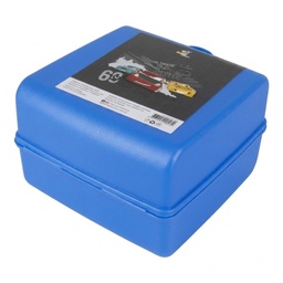 [AK803] BOITE A DEJEUNER ENFANT AVEC CUILLERE + FOURCHETTE 13X13X9 CM MIX BLEU / ROSE