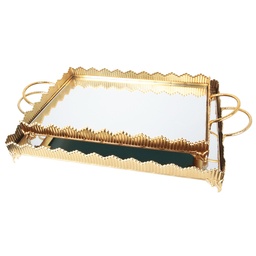 [153.ROTA.4217] SET 2 PLATEAUX DECO METAL RECTANGULAIRE 37*25 &amp; 43*32 CM MODELE OR