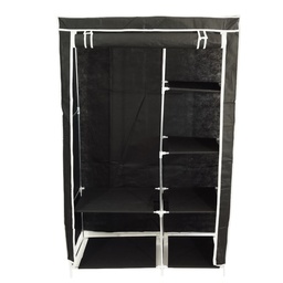 [GU34-016] PENDERIE METAL + POLYESTER 175X105X45 CM COULEUR NOIR