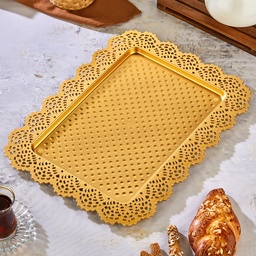 [SN17-025] PLATEAU DECO PLASTIQUE 45X33 CM MODELE OR
