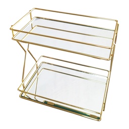 [153.ROTA.4403] PRESENTOIR DECO METAL 2 NIVEAUX 17X28 CM MODELE OR 