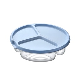 [D-209] BOITE CONSERVATION PLASTIQUE 2 COMPARTIMENTS 700 ML COULEURS MIX GRIS/BEIGE/BLEU/ROSE