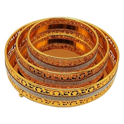 [GU128-001] SET 3 PIECES : PLATEAUX DECO METAL 25x25 / 21x21 / 15x15 CM