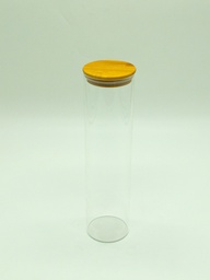 [GU45-013] POT VERRE BOROSILICATE COUVERCLE ROND BAMBOO 6.5 cmX26cm 750 ML