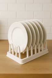 [PBP6483] RANGE ASSIETTE PLACARD 16x35x11 cm BLANC /GRIS / NOIR