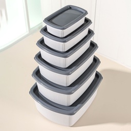 [T-635] SET 6 BOITES ALIMENTAIRE PLASTIQUE (250 / 500 / 750 / 1250 / 2000 / 3000 ML)