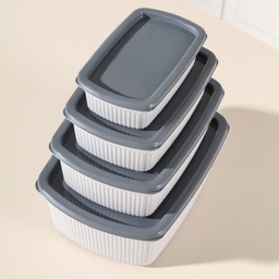 [T-645] SET 4 BOITES ALIMENTAIRE PLASTIQUE (250 / 500 / 750 / 1250 ML)